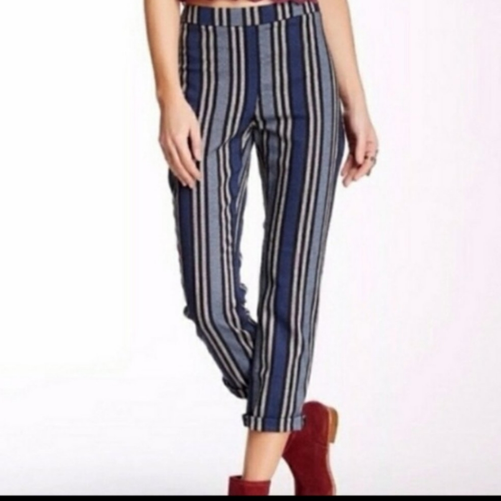 Free People Skinny Striped Crop Pants , Size 2